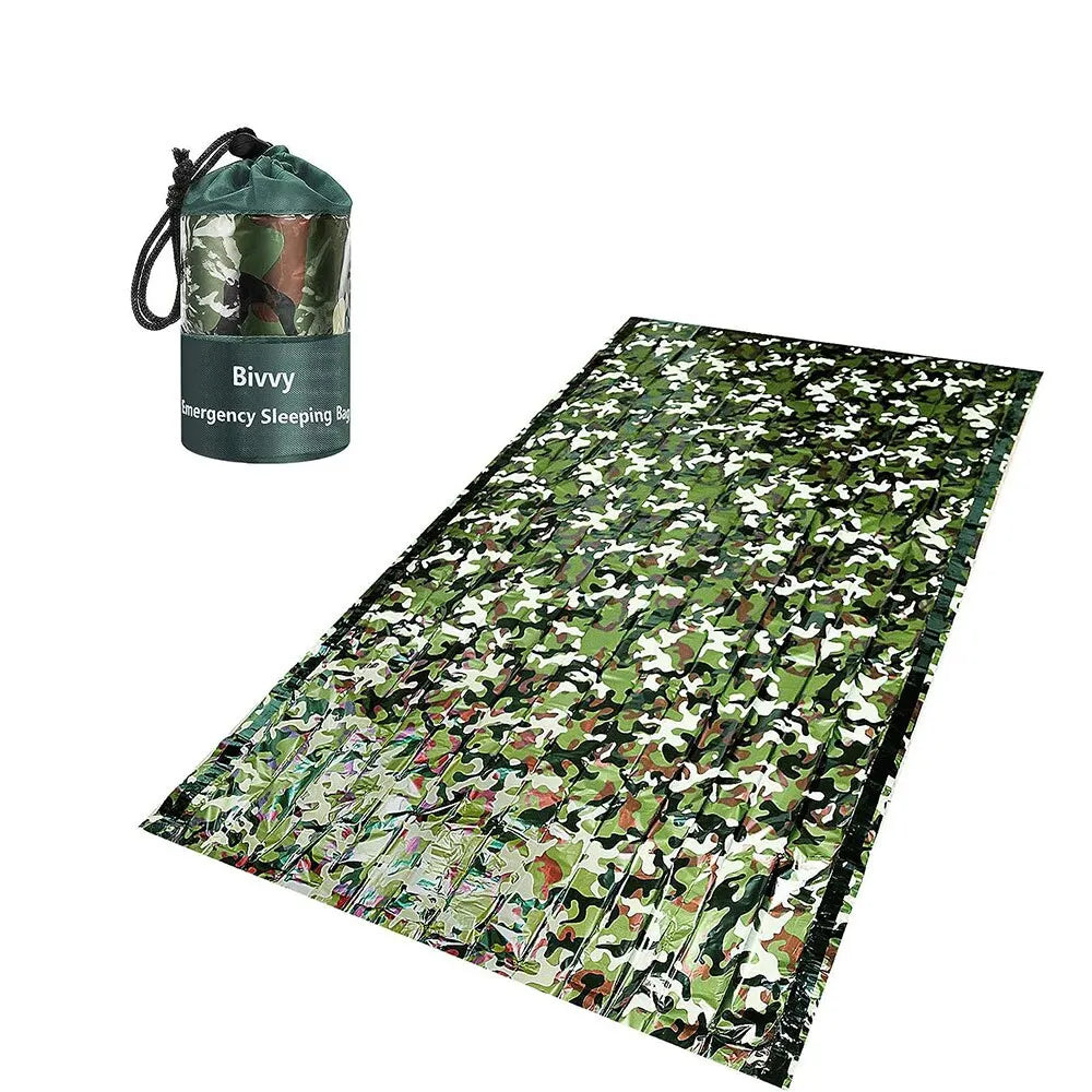 Sac de couchage d'urgence thermique ultra-léger - Couverture de survie Mylar imperméable pour camping et randonnée