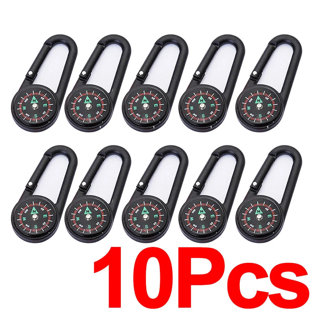 Boussole extérieure Mousqueton Mini Porte-clés Camping Alpinisme Randonnée Boucle de Sac à Dos avec Boussole Cadeaux de Survie pour Enfants