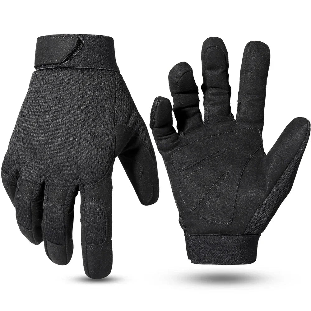 Gants tactiques doigts complets écran tactile - Respirants pour paintball, airsoft, tir, randonnée, vélo - Homme