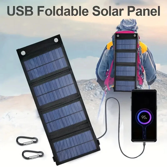 Panneau solaire USB pliable et portable, station de charge de survie extérieure pour téléphone mobile, batterie, lampe de poche, ventilateur, voyage