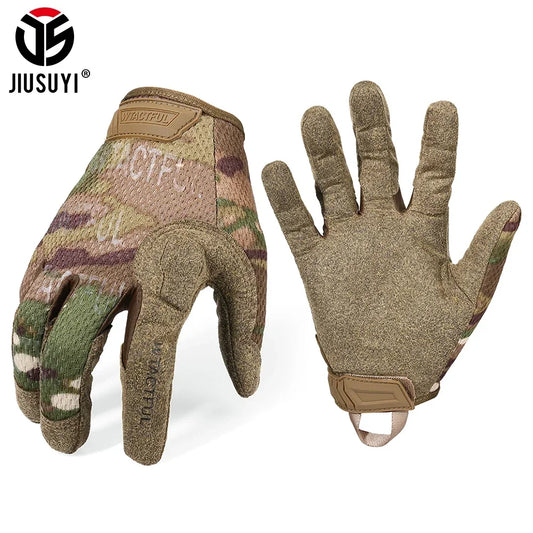 Gants tactiques doigts complets écran tactile - Respirants pour paintball, airsoft, tir, randonnée, vélo - Homme